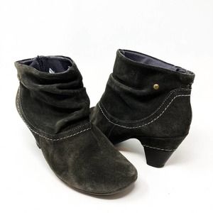Pikolinos Turin Dark Gray Suede Almond Toe Ankle Boots - Size 7.5